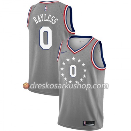 Muški NBA Dres Philadelphia 76ers Jerryd Bayless 0 Nike 2018-19 City Edition Siva Swingman